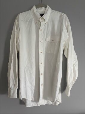 Men's Willis&Geiger White Button-Down Dress Shirt with Patch Pocket